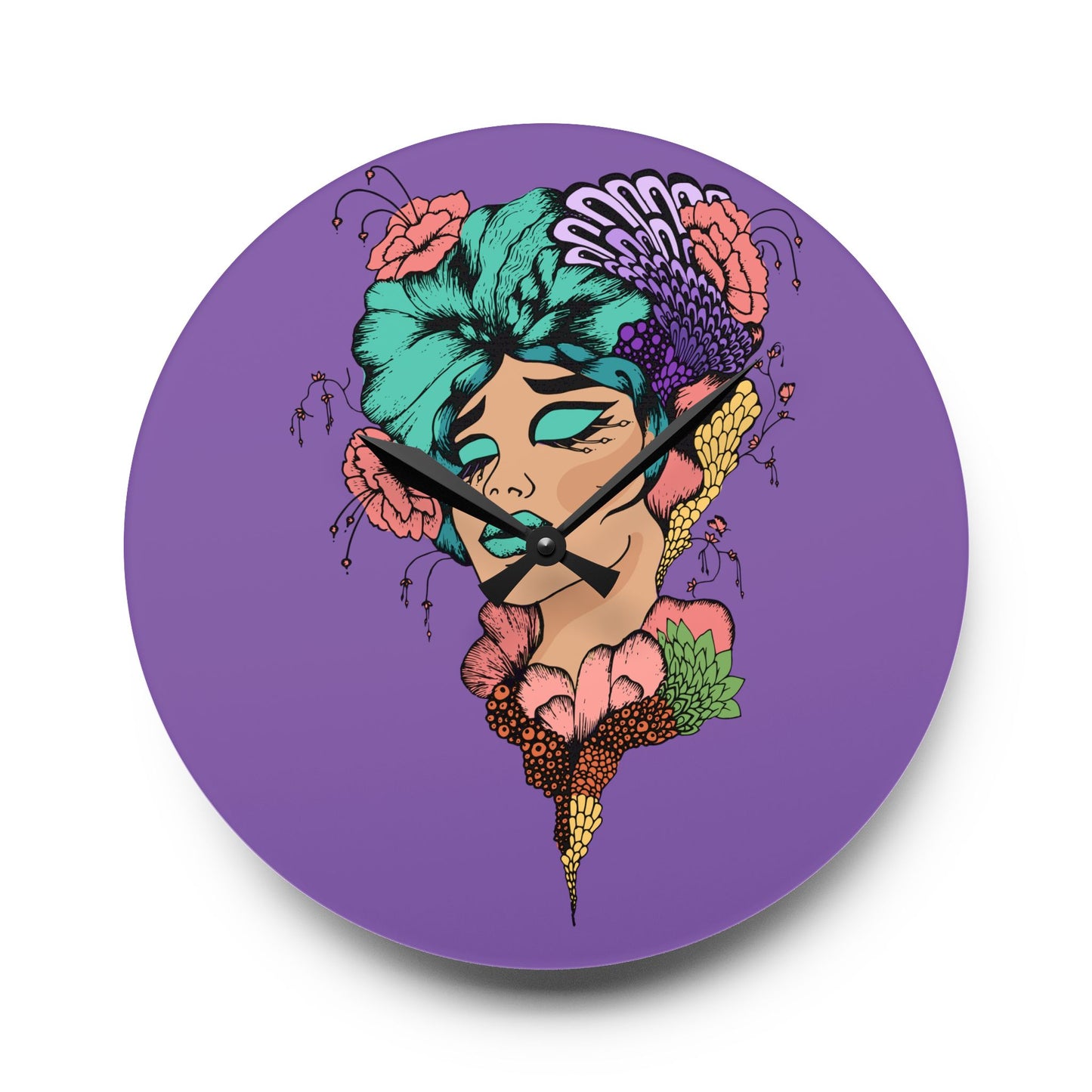 Madame Colorful Acrylic Wall Clock