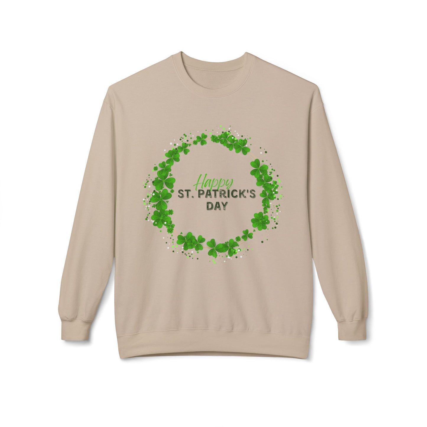 St. Pat's Wreath Unisex Midweight Softstyle Fleece Crewneck Sweatshirt