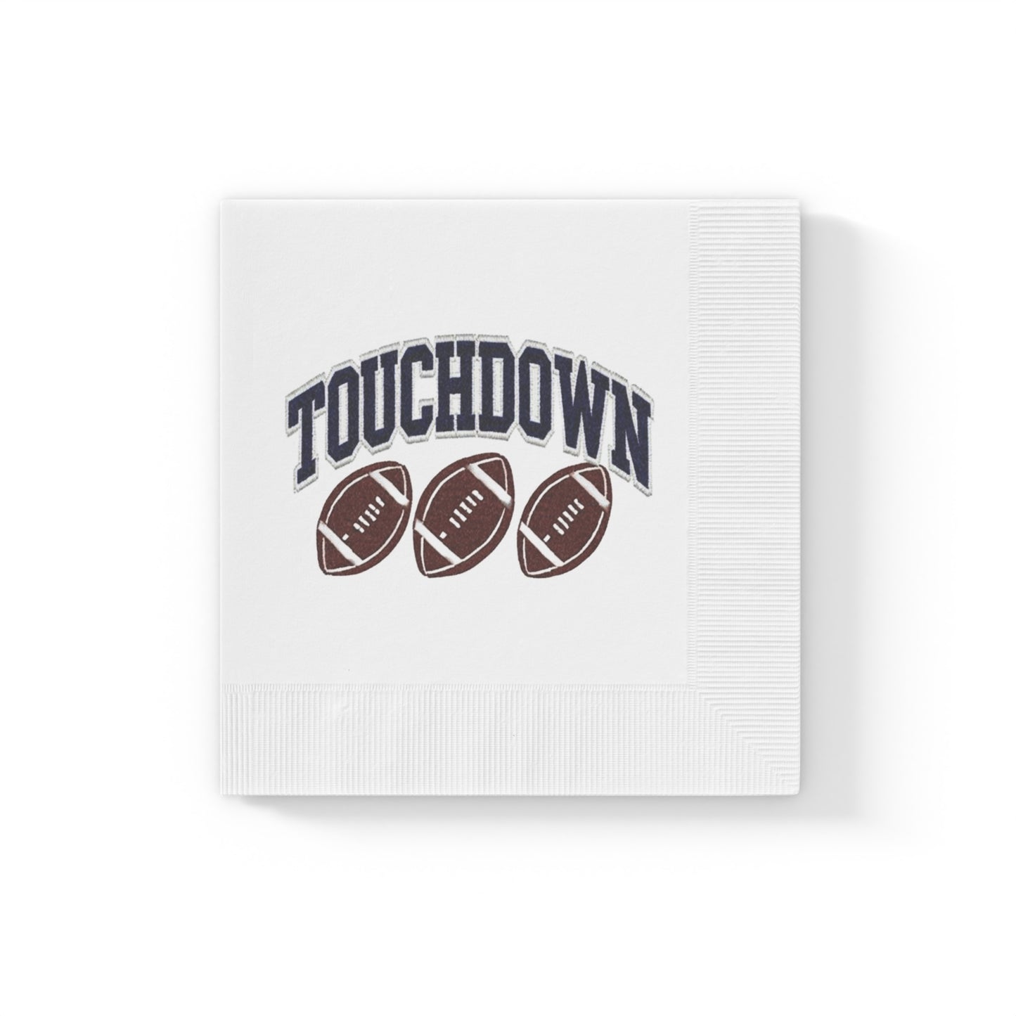 TOUCHDOWN White Coined Napkins