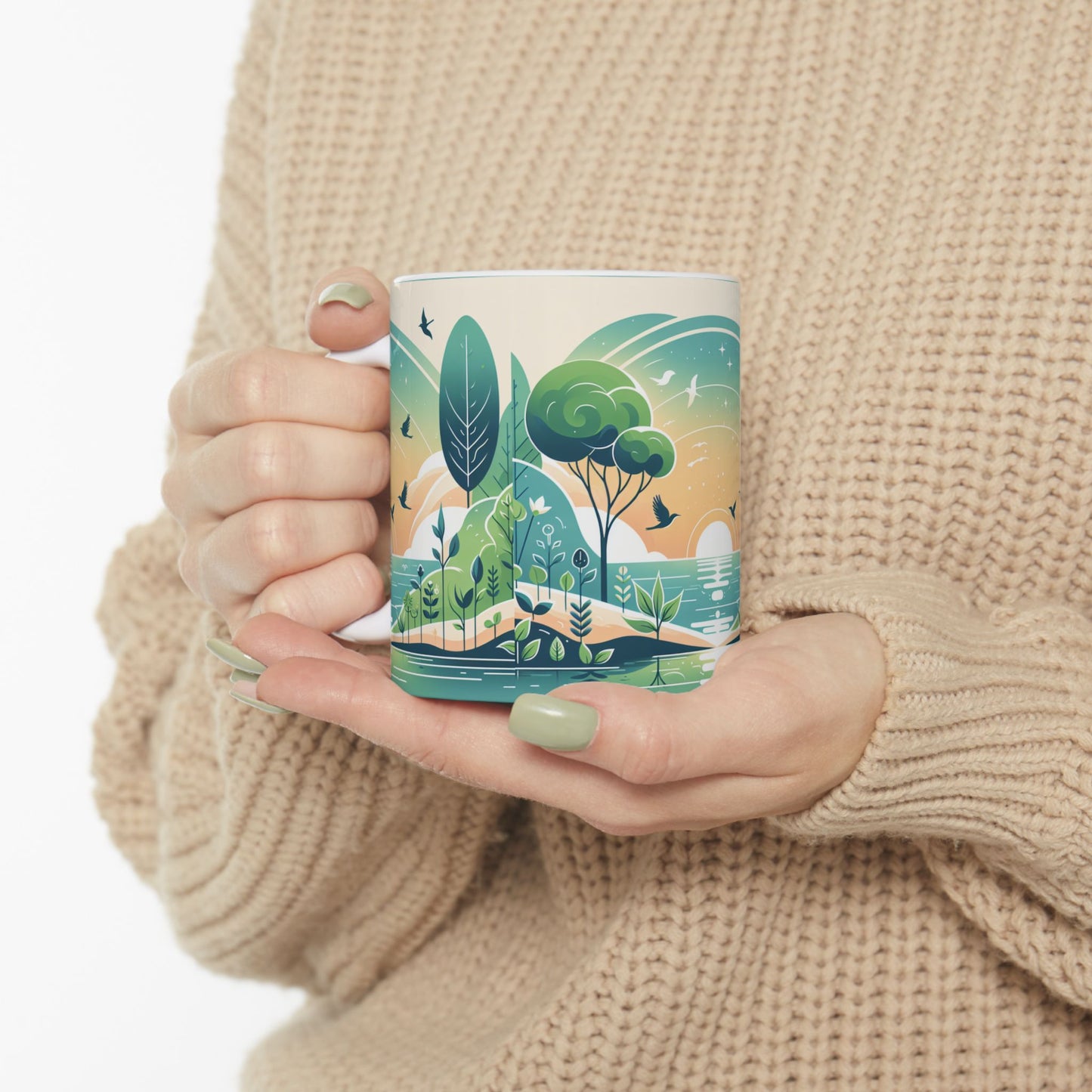 Fresh Start, New Vibes Ceramic Mug, (11oz)