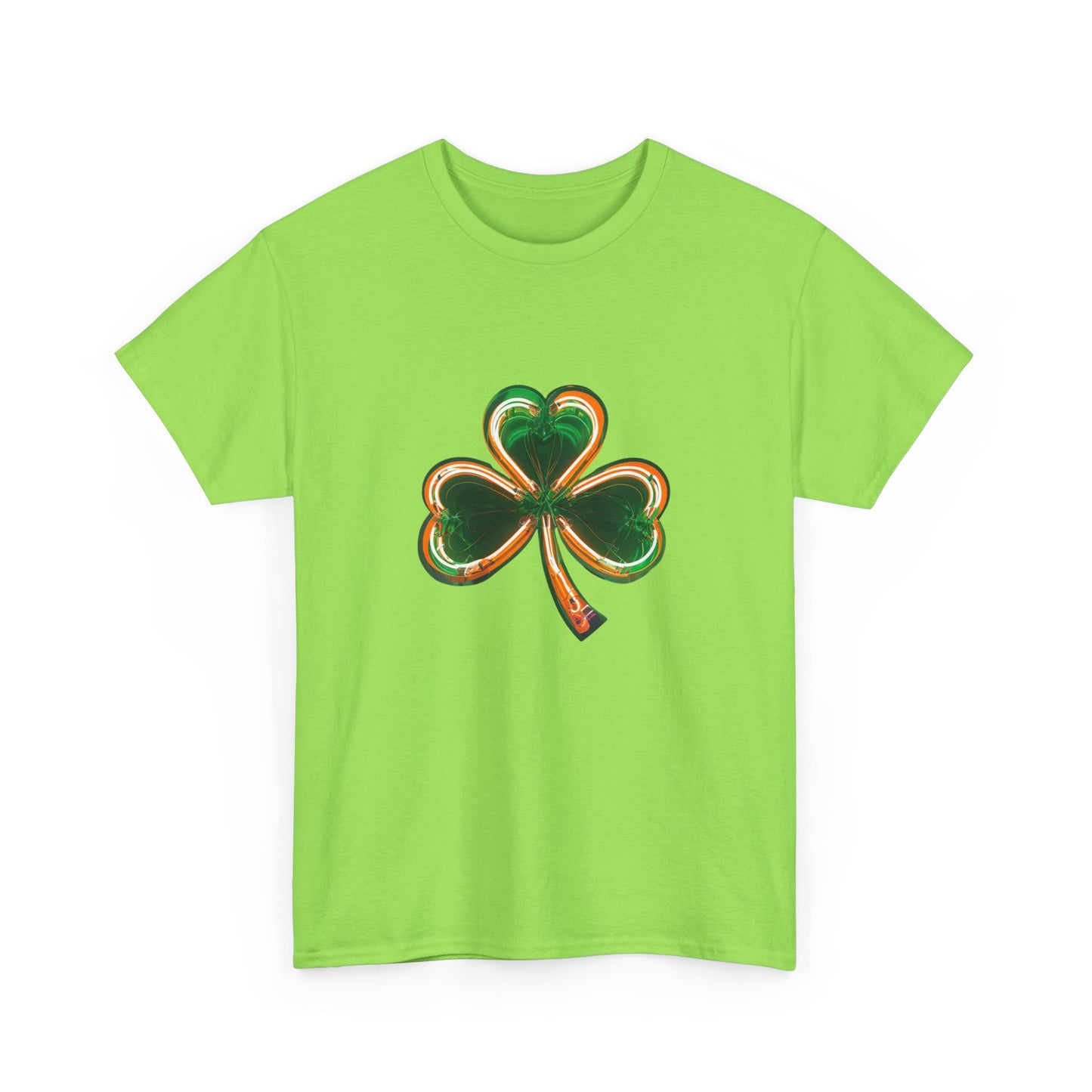 Electric Luck - Green and Orange Unisex Heavy Cotton Tee