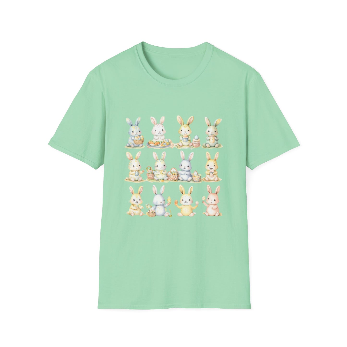 Bunny Picnic Unisex Softstyle T-Shirt for Easter