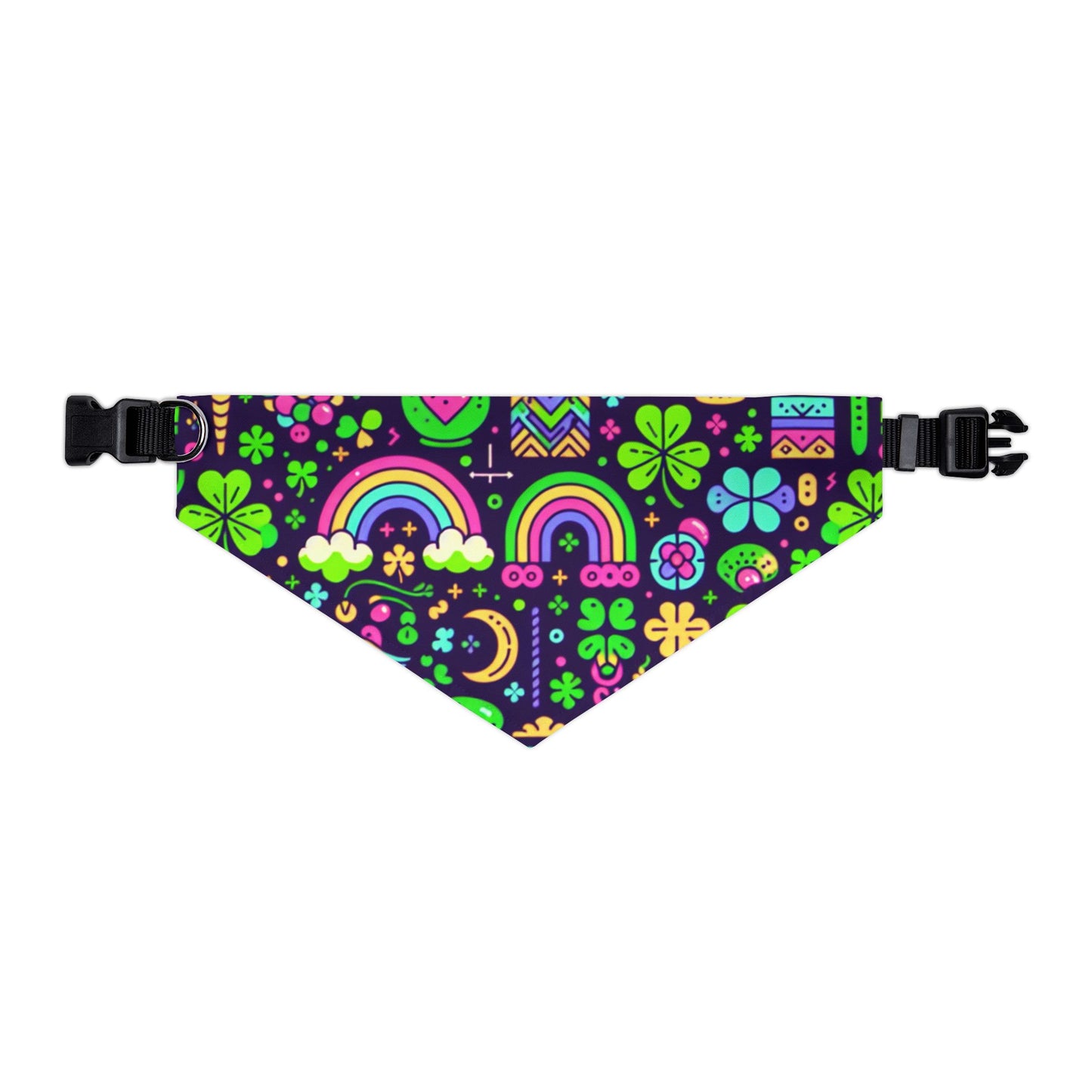 Day-Glo Clover Pet Bandana Collar