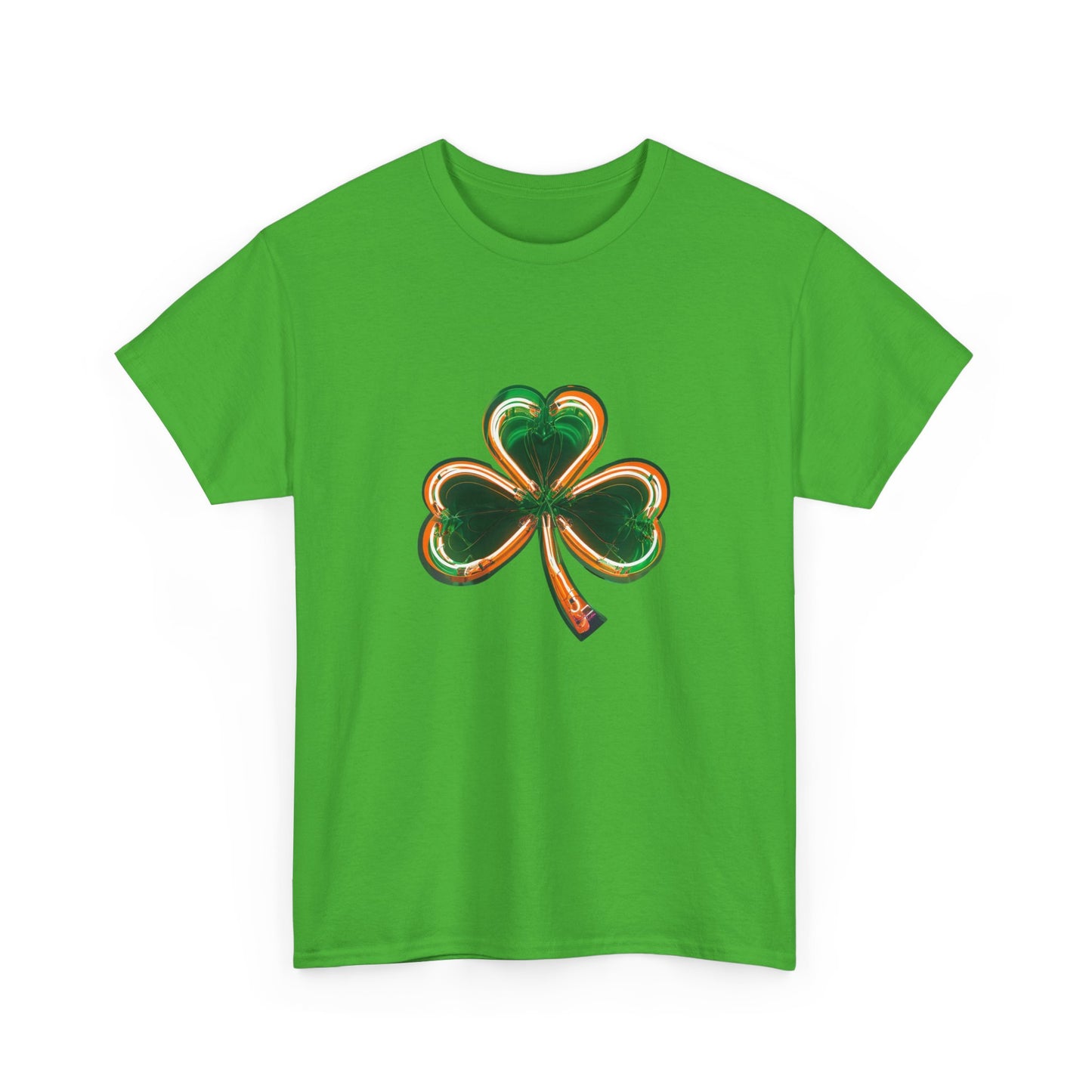 Electric Luck - Green and Orange Unisex Heavy Cotton Tee