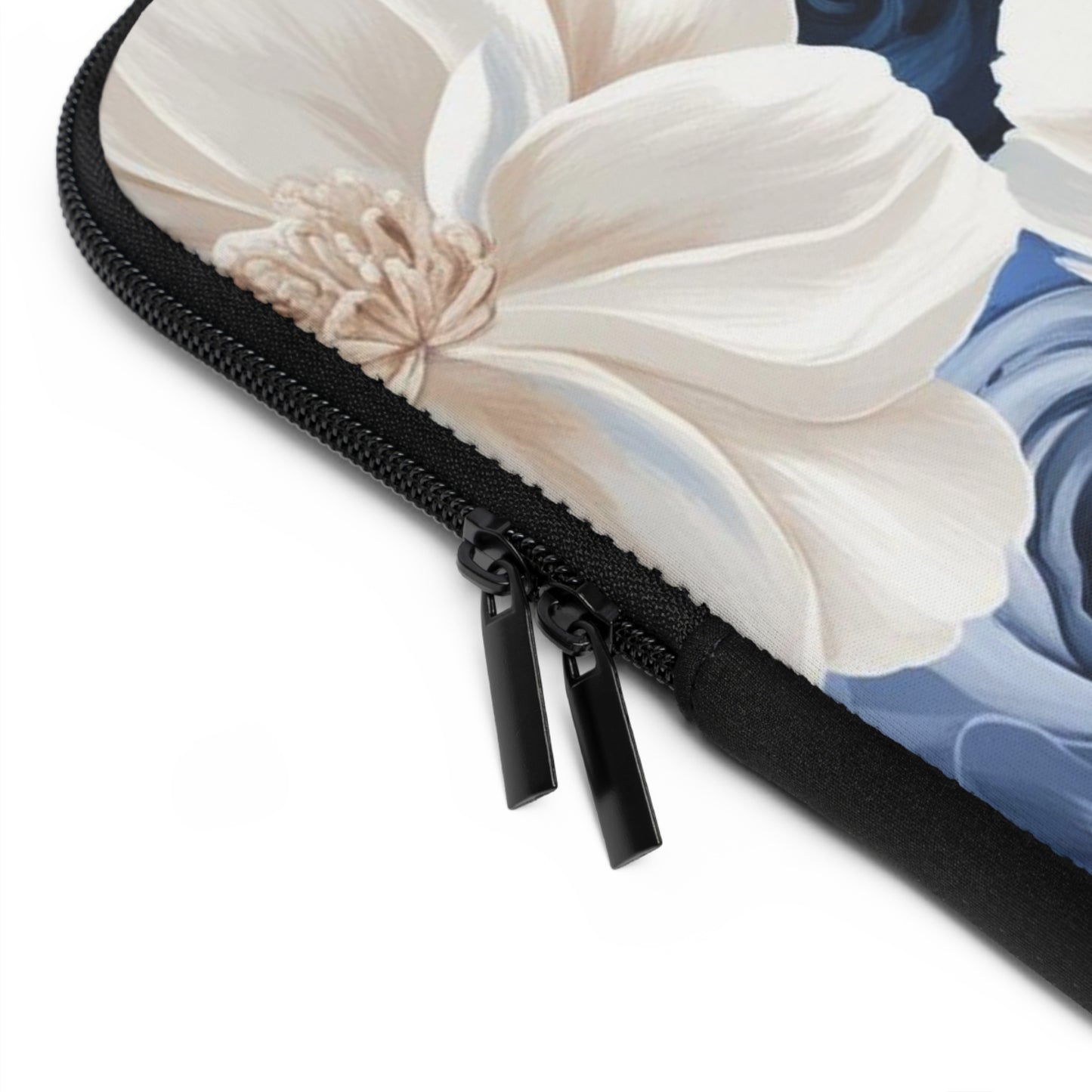 Painted Blue and White Flowers Laptop Sleeve