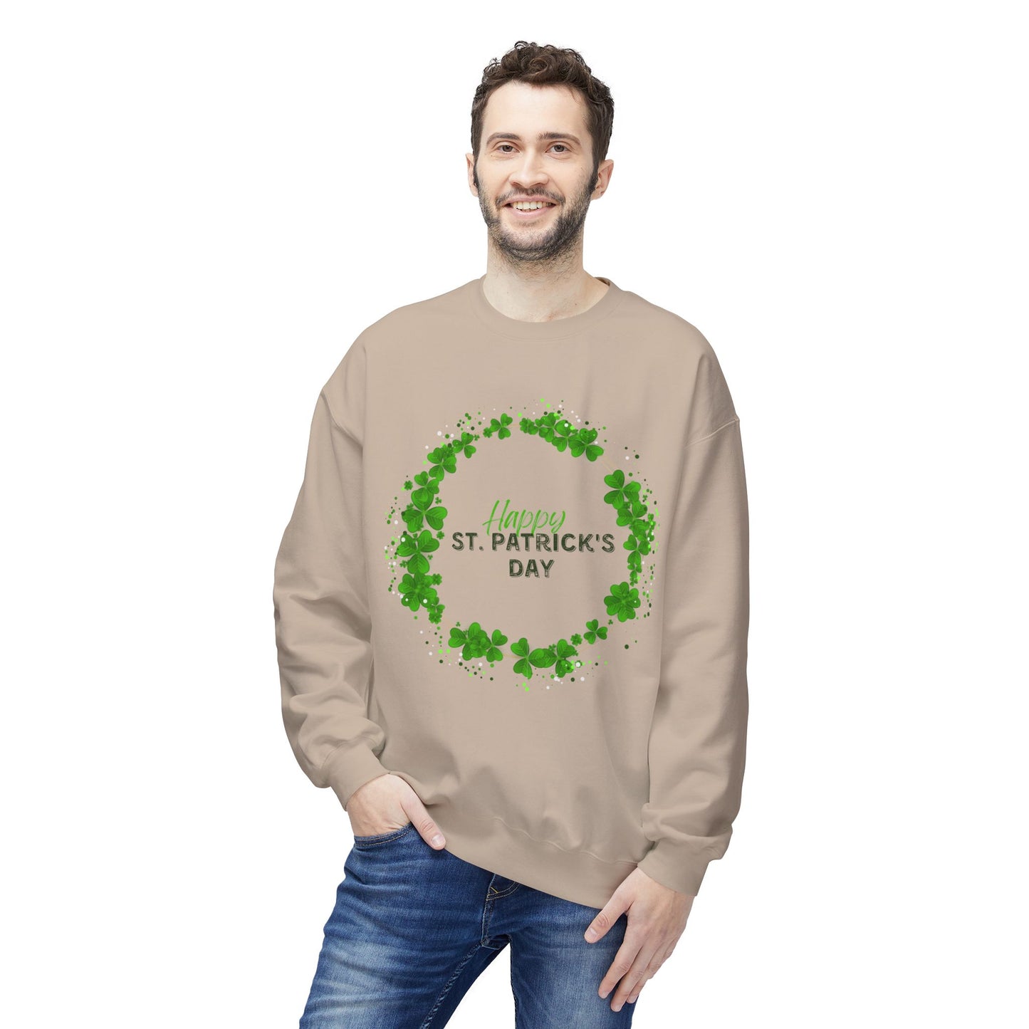 St. Pat's Wreath Unisex Midweight Softstyle Fleece Crewneck Sweatshirt