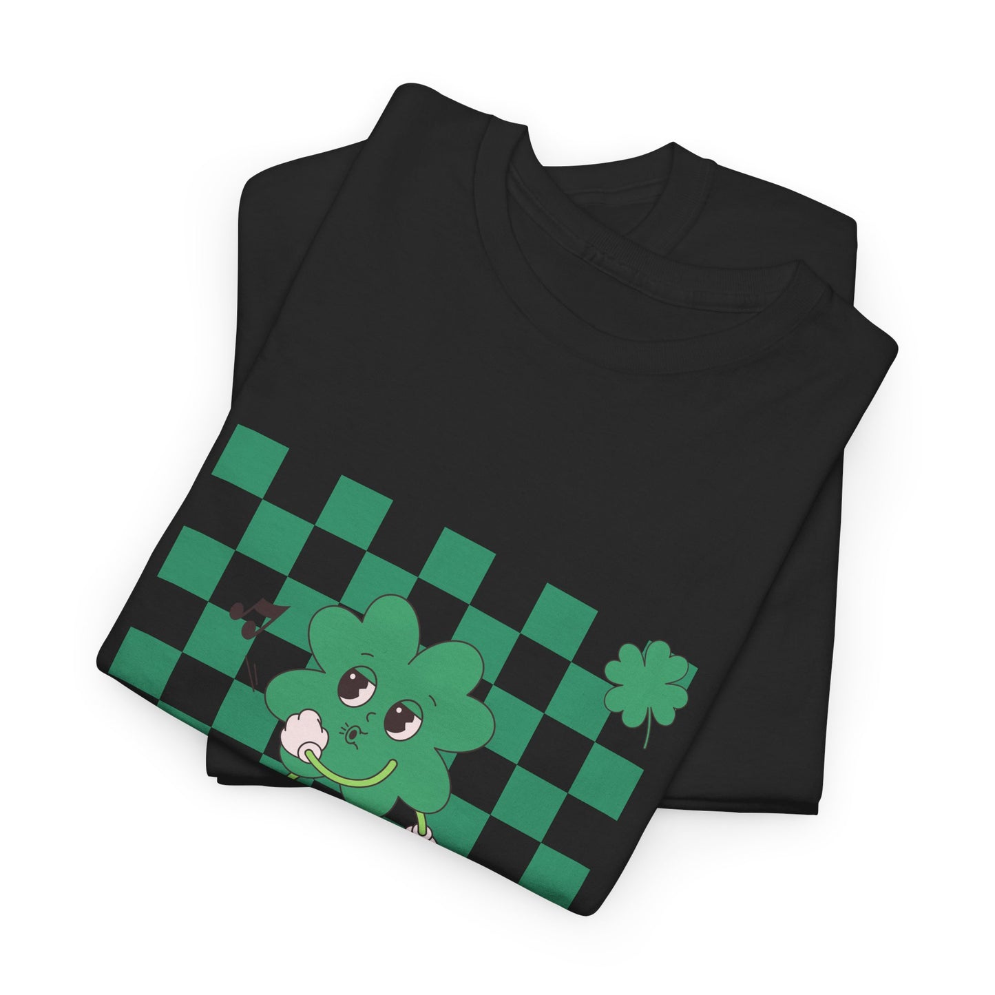 St. Pat's Checkers Unisex Heavy Cotton Tee - Lucky Shamrock Design