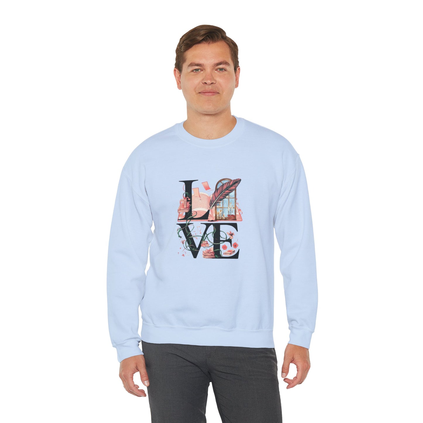 LOVE is a Novel Idea Unisex Heavy Blend™ Crewneck Sweatshirt