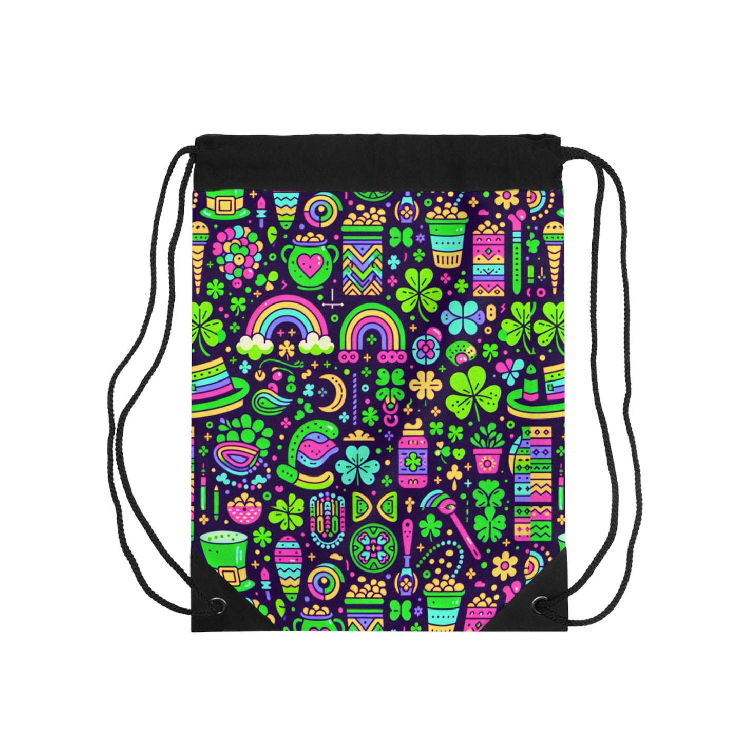 Day-Go Clover Colorful St. Patrick's Day Drawstring Bag - Fun & Festive Travel Accessory