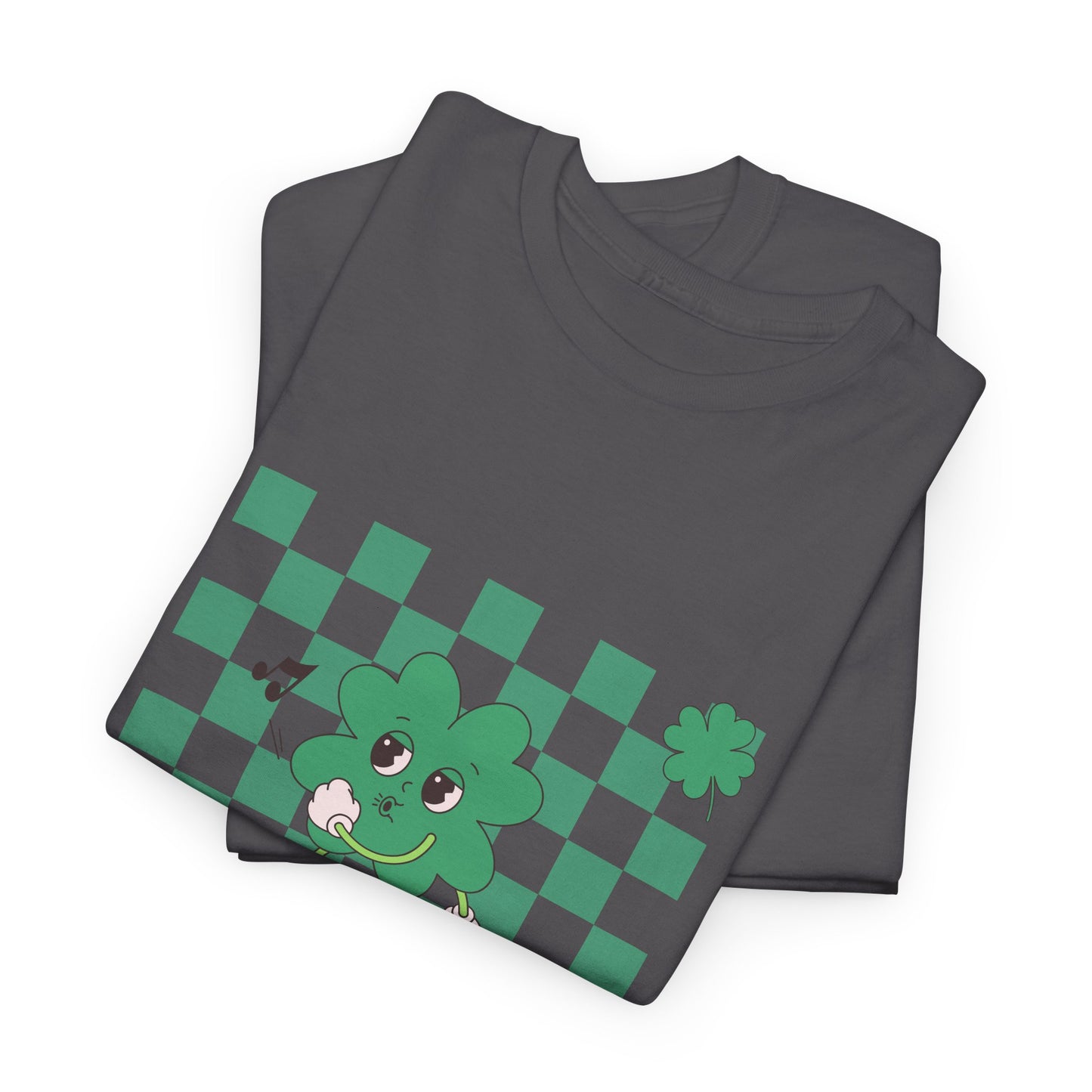 St. Pat's Checkers Unisex Heavy Cotton Tee - Lucky Shamrock Design