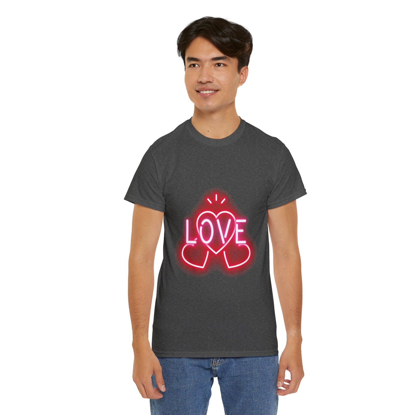 Neon Triple Heart Unisex Heavy Cotton Tee