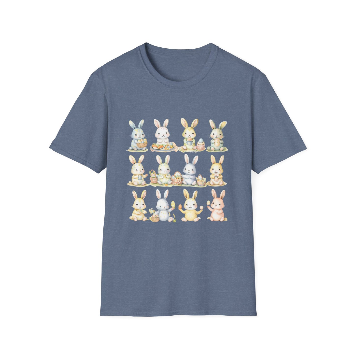 Bunny Picnic Unisex Softstyle T-Shirt for Easter