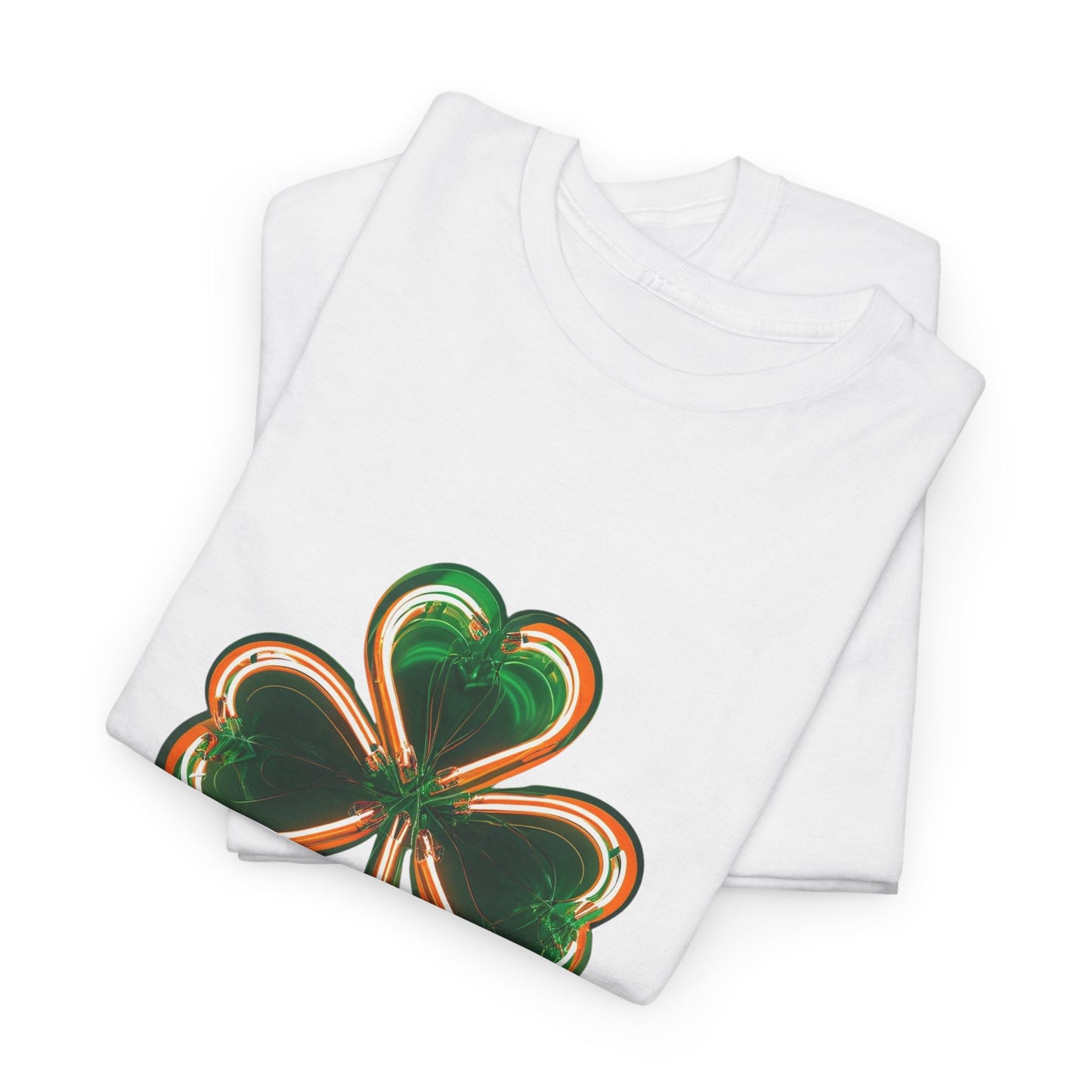 Electric Luck - Green and Orange Unisex Heavy Cotton Tee