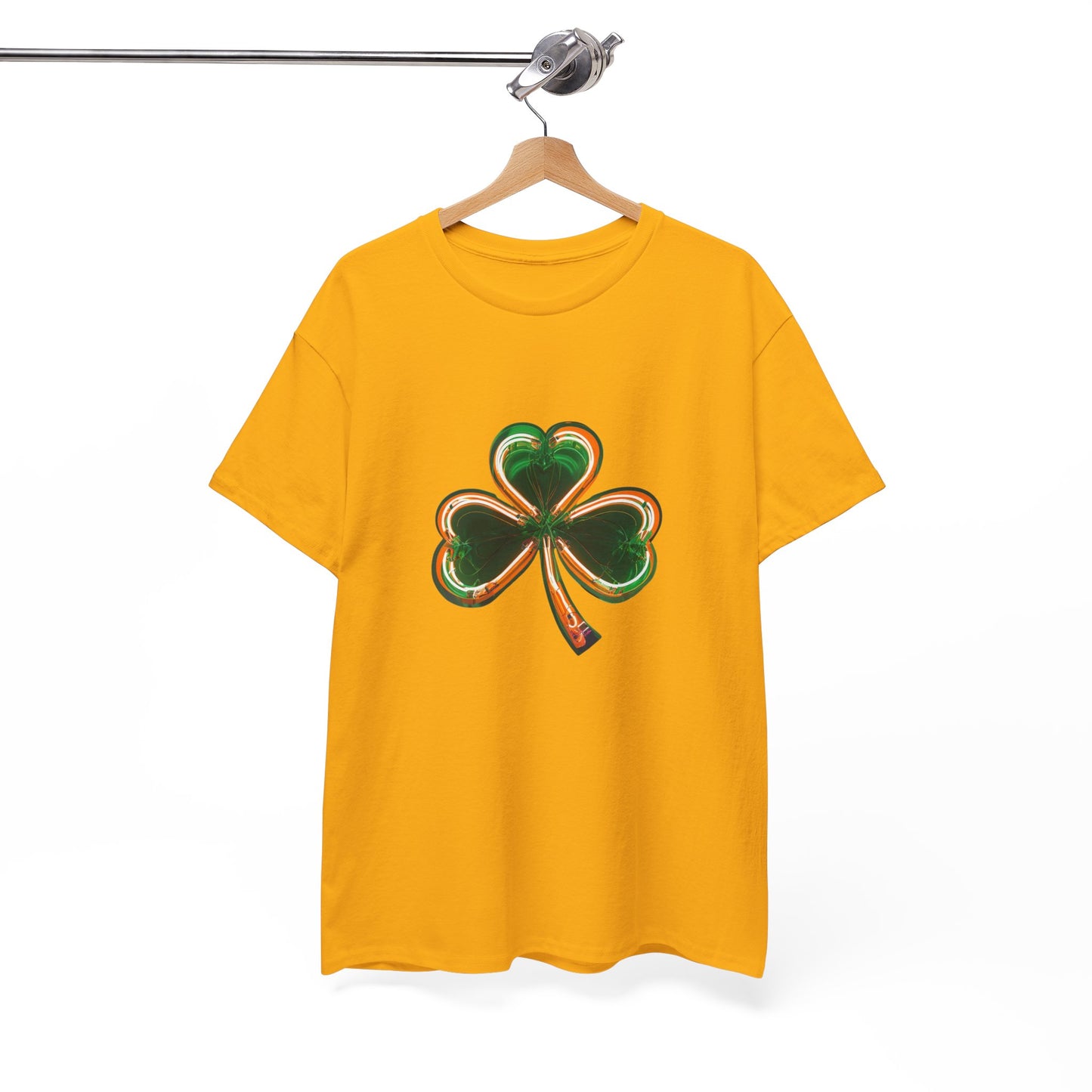 Electric Luck - Green and Orange Unisex Heavy Cotton Tee