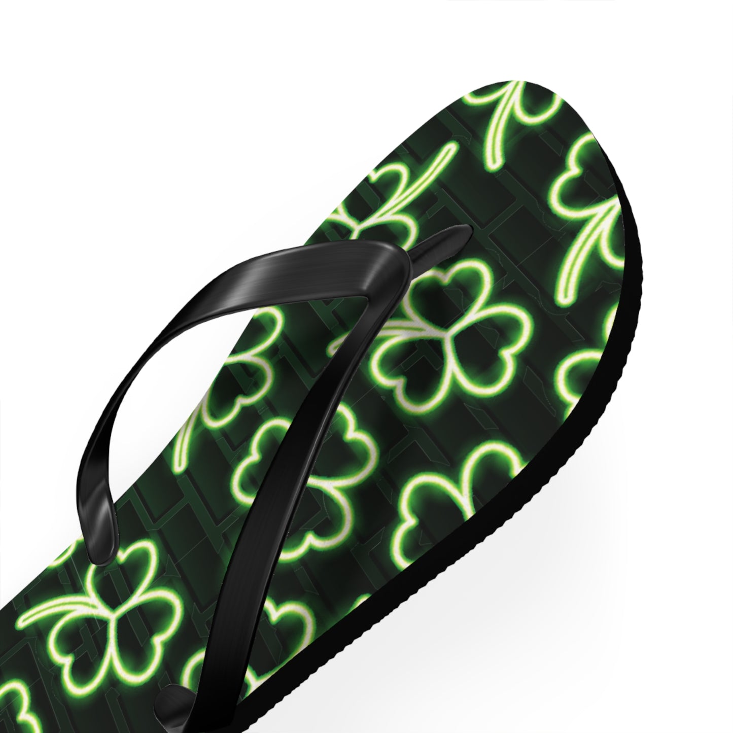 Neon Shamrock Flip Flops