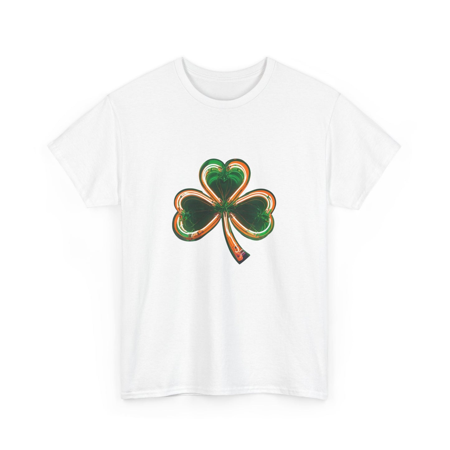 Electric Luck - Green and Orange Unisex Heavy Cotton Tee