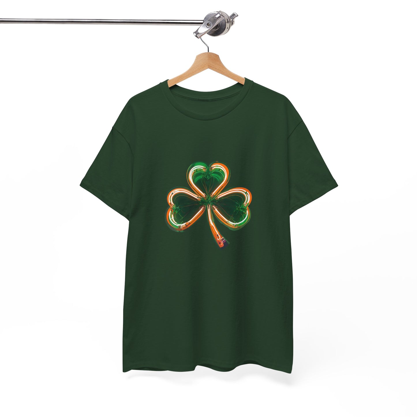 Electric Luck - Green and Orange Unisex Heavy Cotton Tee