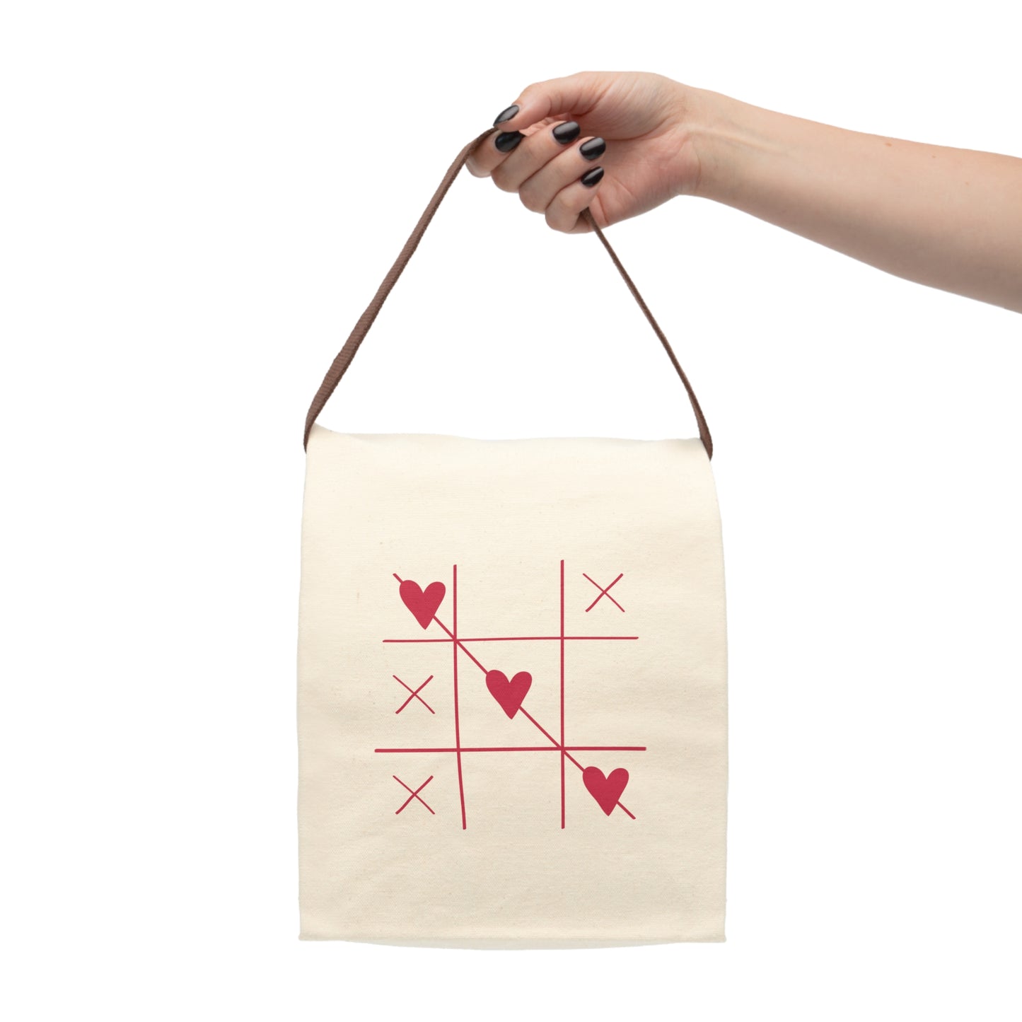 Tic Tac Toe Canvas Lunch Bag With Strap