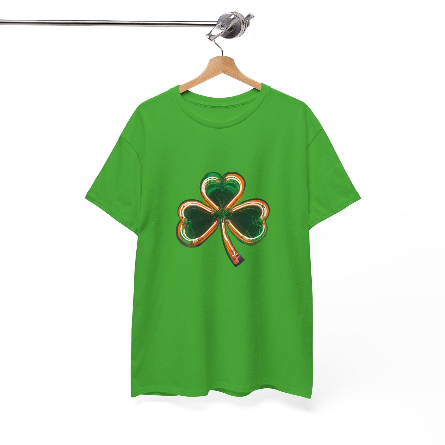 Electric Luck - Green and Orange Unisex Heavy Cotton Tee