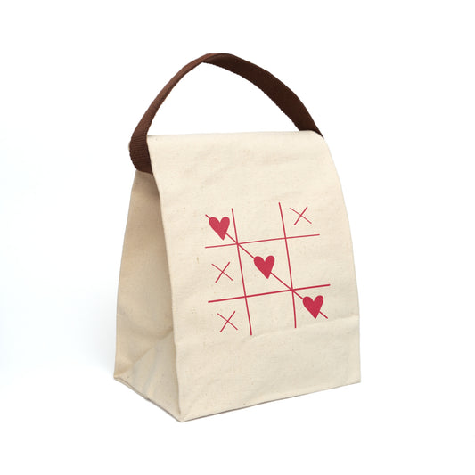 Tic Tac Toe Canvas Lunch Bag With Strap