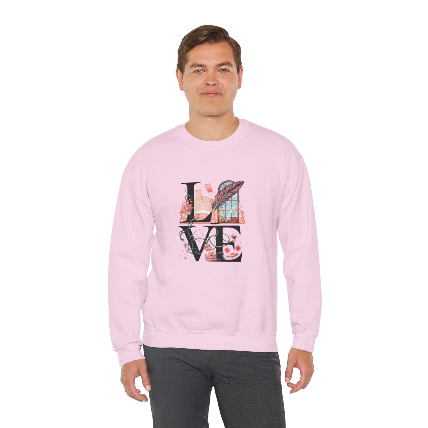 LOVE is a Novel Idea Unisex Heavy Blend™ Crewneck Sweatshirt