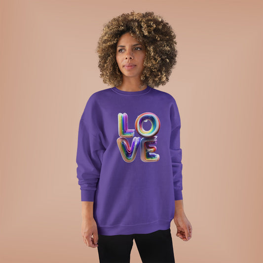 3D LOVE - Colorful Love Unisex EcoSmart Crewneck Sweatshirt