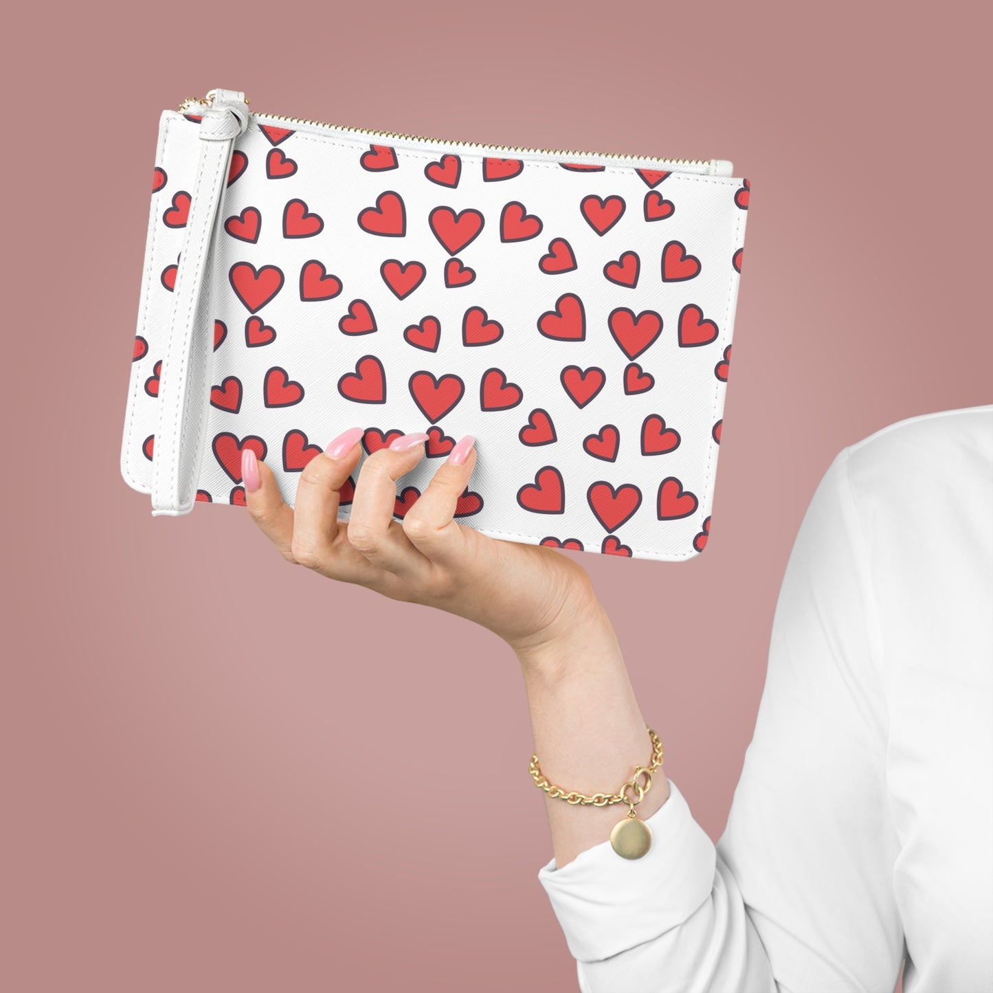 Floating Hearts Clutch Bag