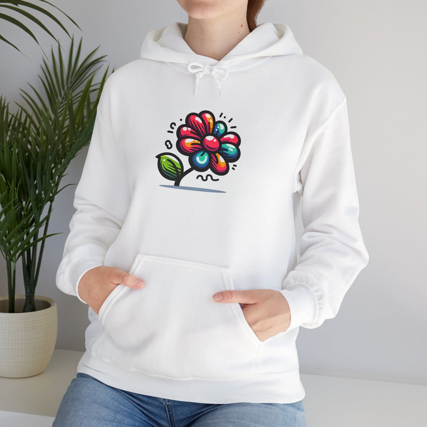 Cartoon Flower Unisex Heavy Blend™ Hooded Sweatshirt