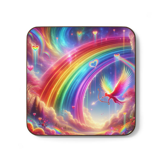 Rainbow Phoenix Hardboard Back Coaster