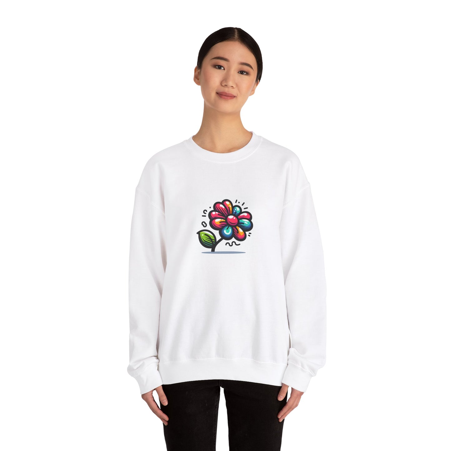 Cartoon Flower Unisex Heavy Blend™ Crewneck Sweatshirt