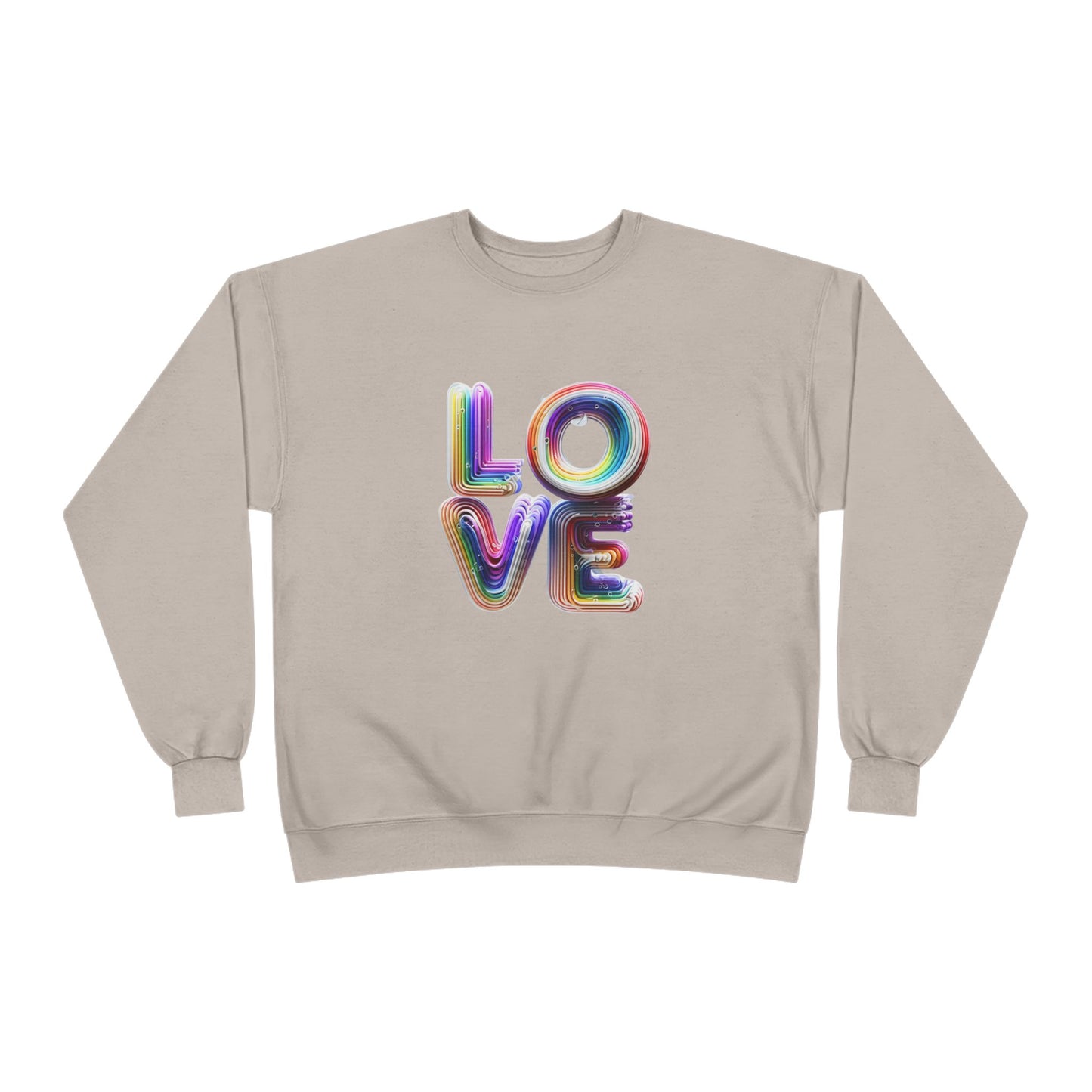 3D LOVE - Colorful Love Unisex EcoSmart Crewneck Sweatshirt