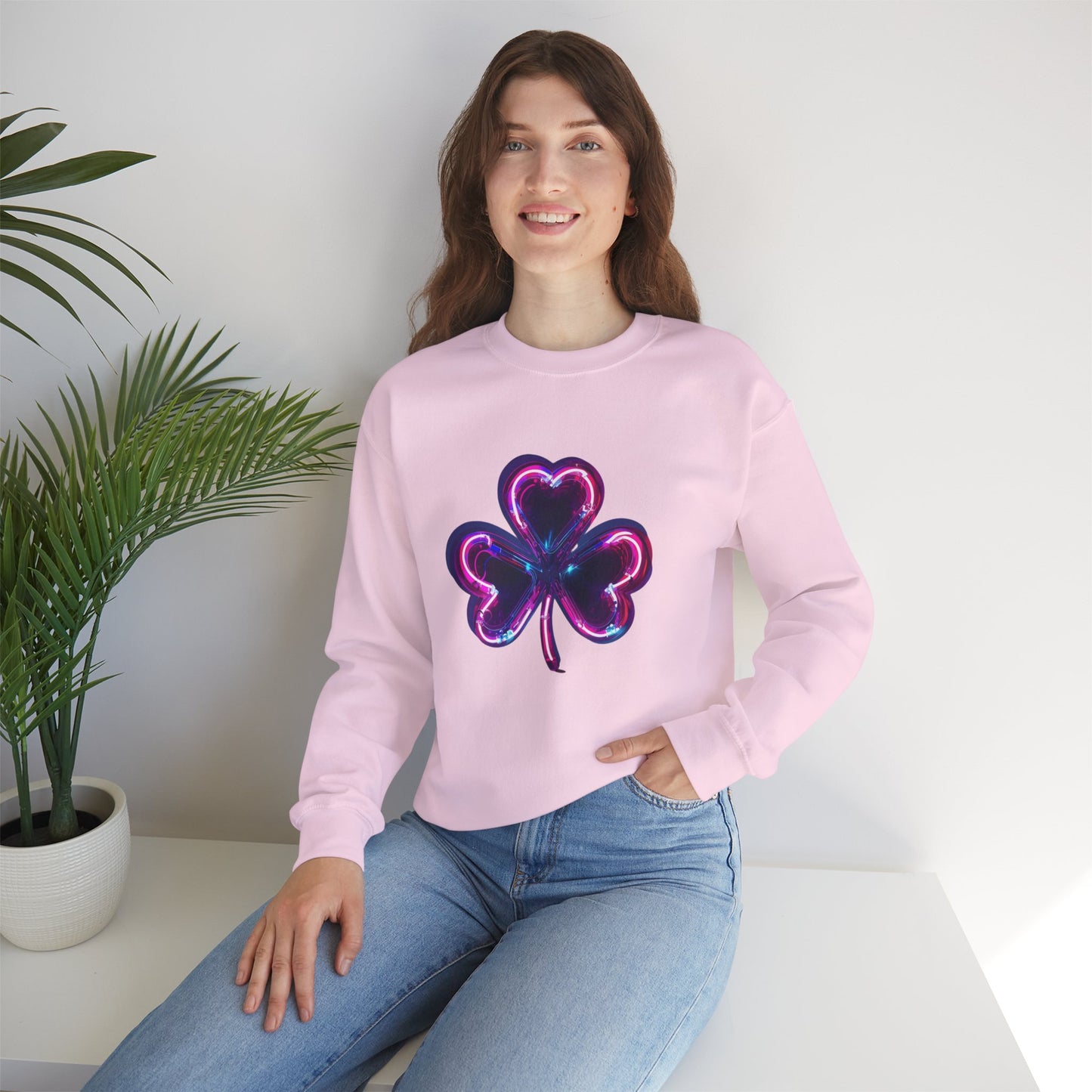 Electric Luck - Pink and Blue Unisex Heavy Blend™ Crewneck Sweatshirt