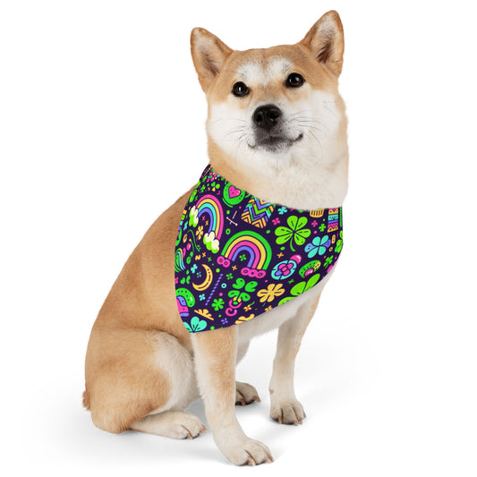 Day-Glo Clover Pet Bandana Collar