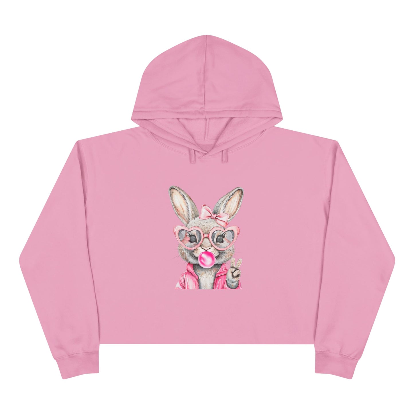 Bubble Gum Bunny Crop Hoodie - Perfect for Spring Fashion