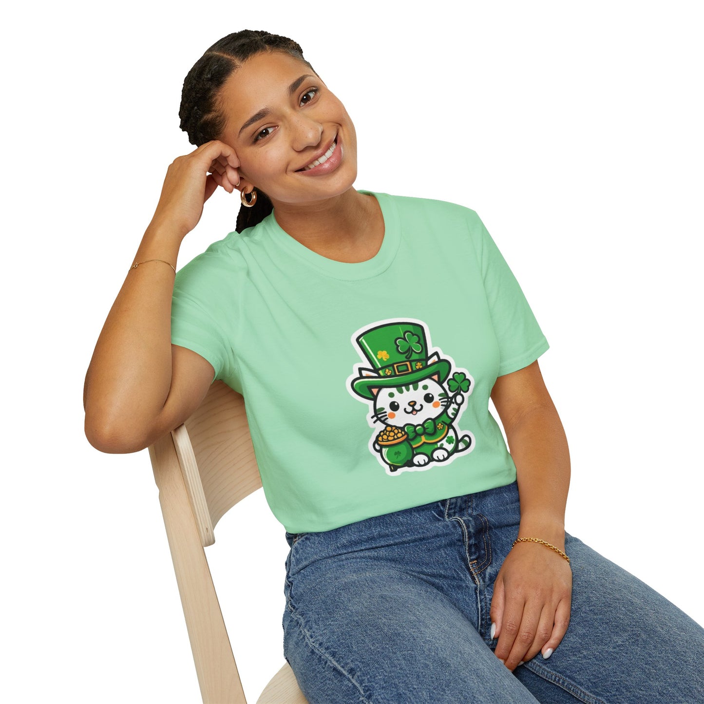 Clover Kitty Unisex Softstyle T-Shirt