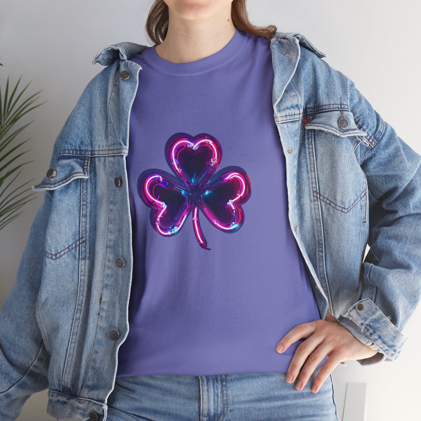 Electric Luck - Pink and Blue Unisex Heavy Cotton Tee