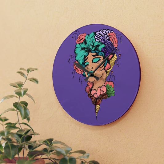 Madame Colorful Acrylic Wall Clock