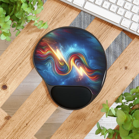 Rainbow Lightening Mouse Pad With Wrist Rest