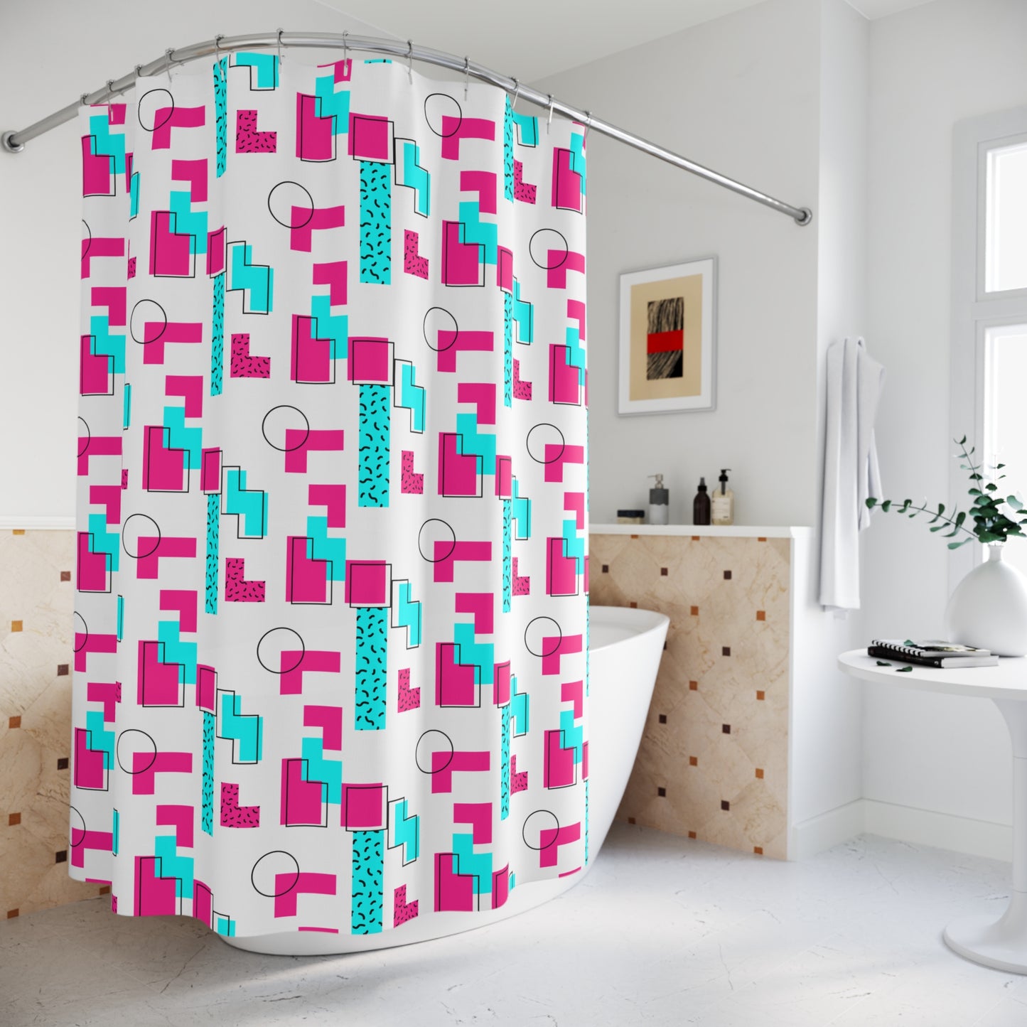 GeoRetro Shower Curtains