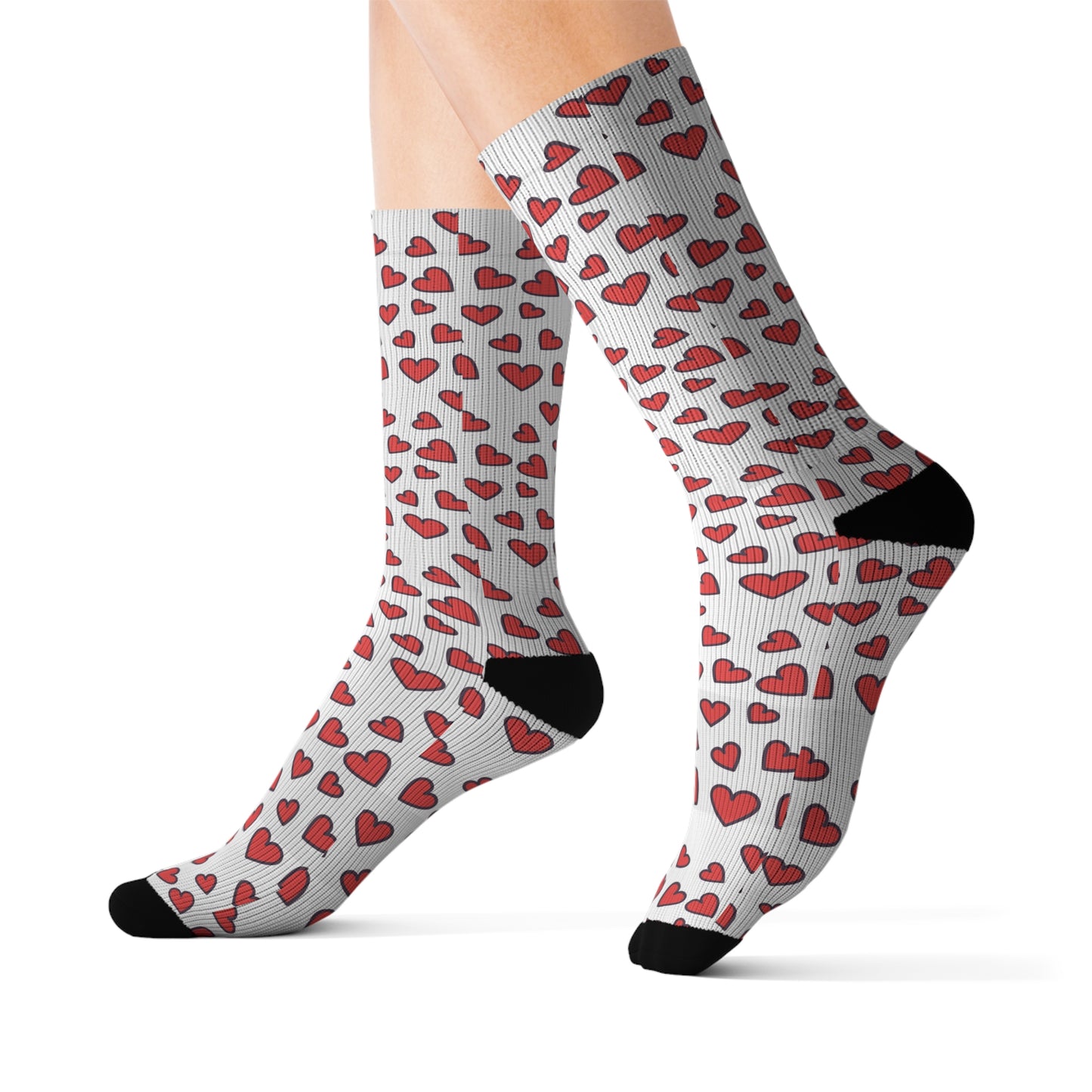 Floating Hearts Sublimation Socks