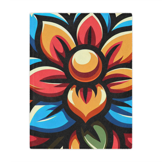 Flower's Center Microfiber Blanket