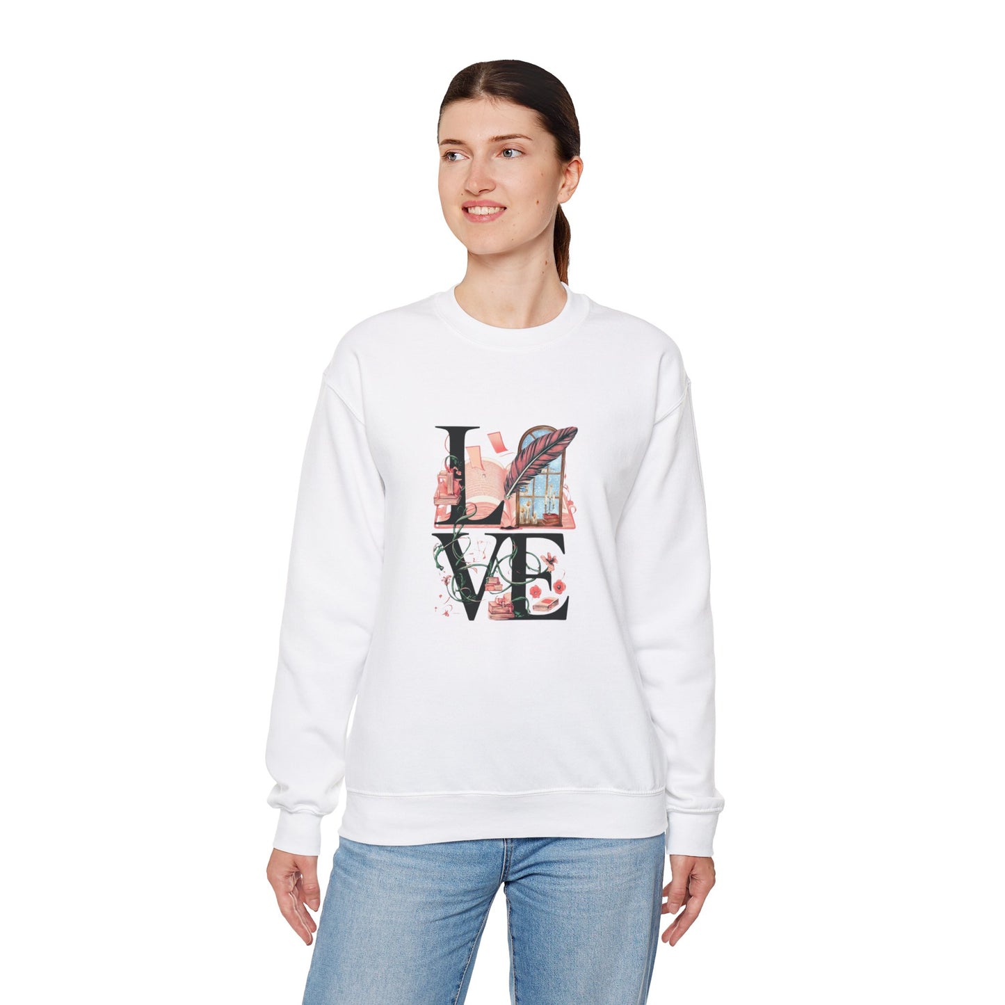 LOVE is a Novel Idea Unisex Heavy Blend™ Crewneck Sweatshirt