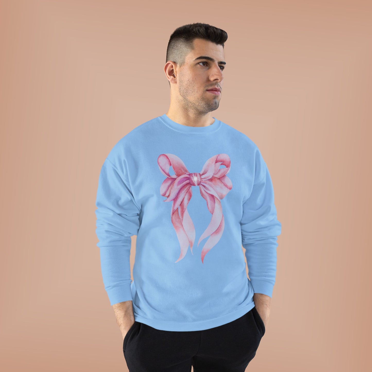 Pink Bow Unisex EcoSmart® Crewneck Sweatshirt