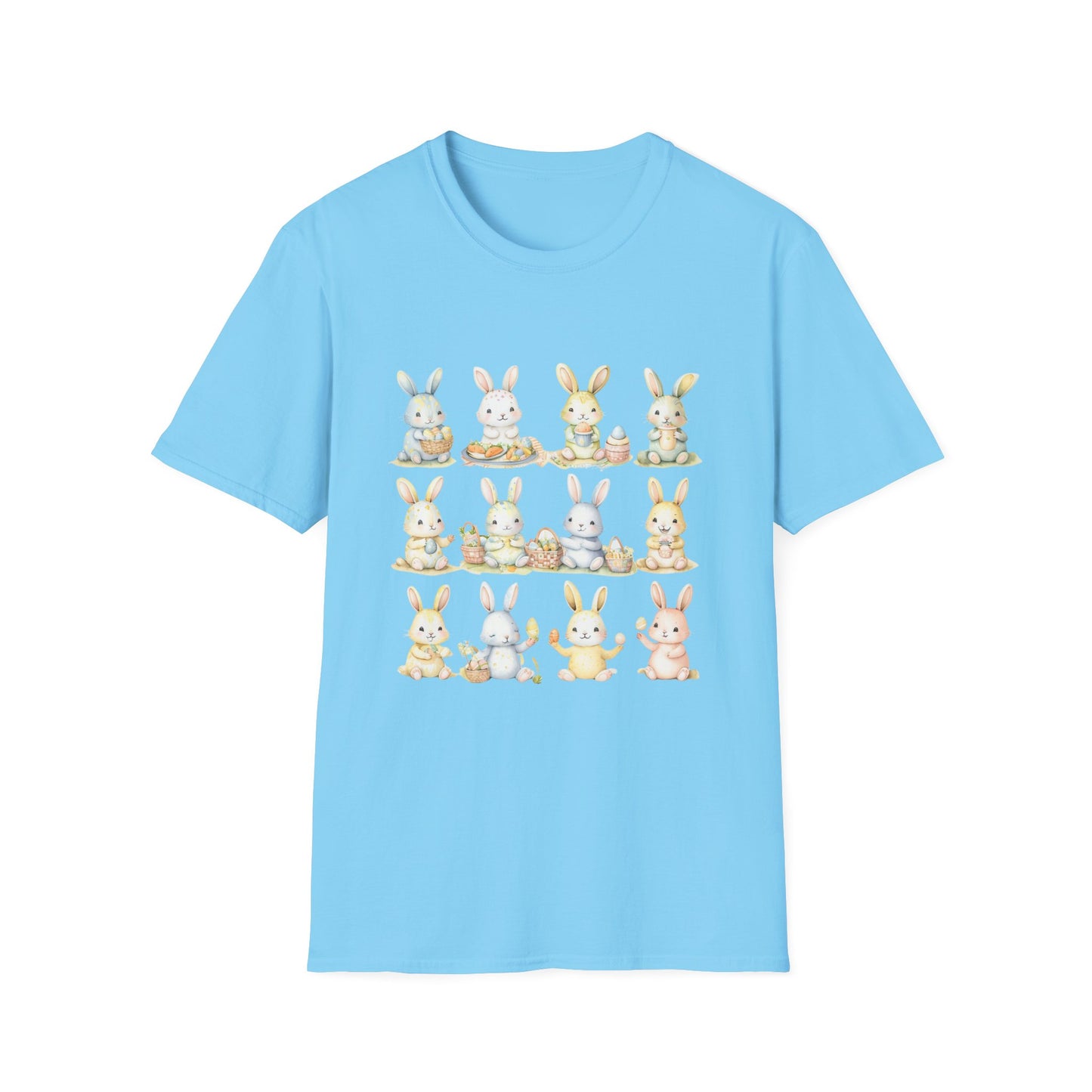 Bunny Picnic Unisex Softstyle T-Shirt for Easter