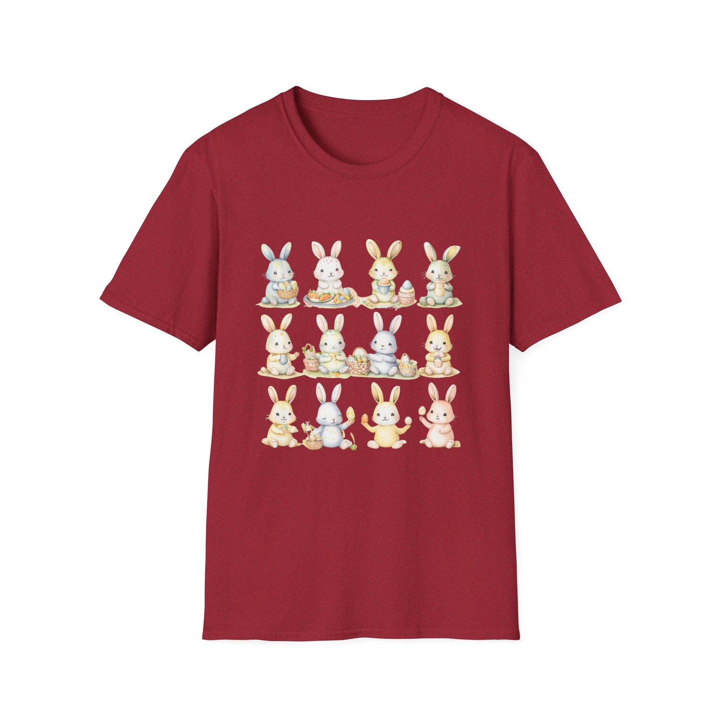 Bunny Picnic Unisex Softstyle T-Shirt for Easter