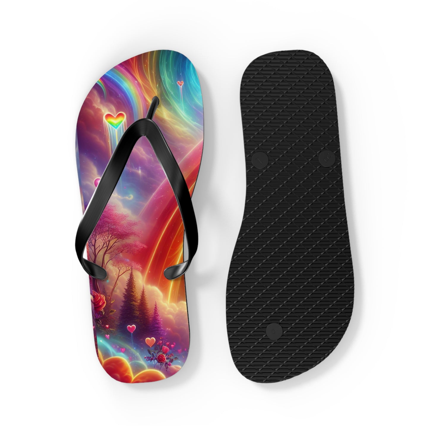 Rainbow Phoenix Flip Flops