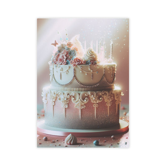 Glitter Birthday Cake Canvas Photo Tile