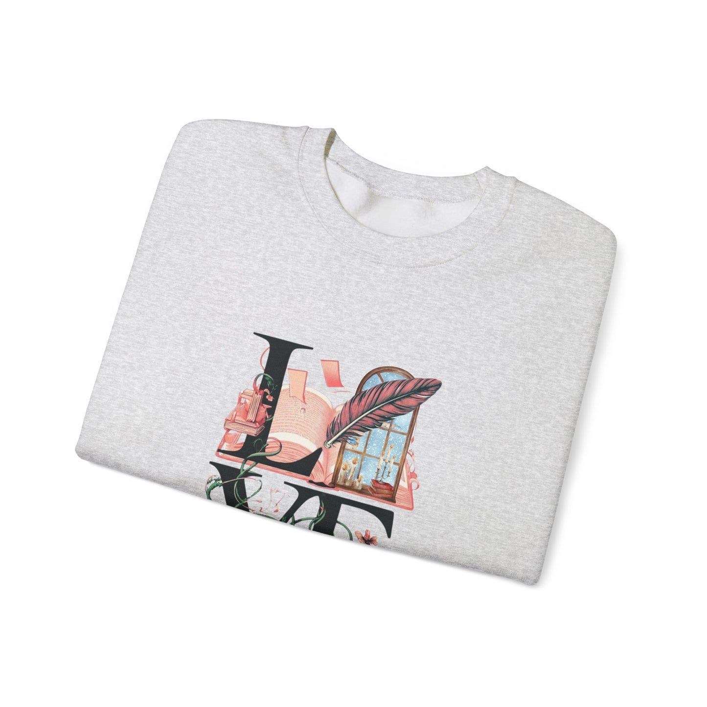 LOVE is a Novel Idea Unisex Heavy Blend™ Crewneck Sweatshirt