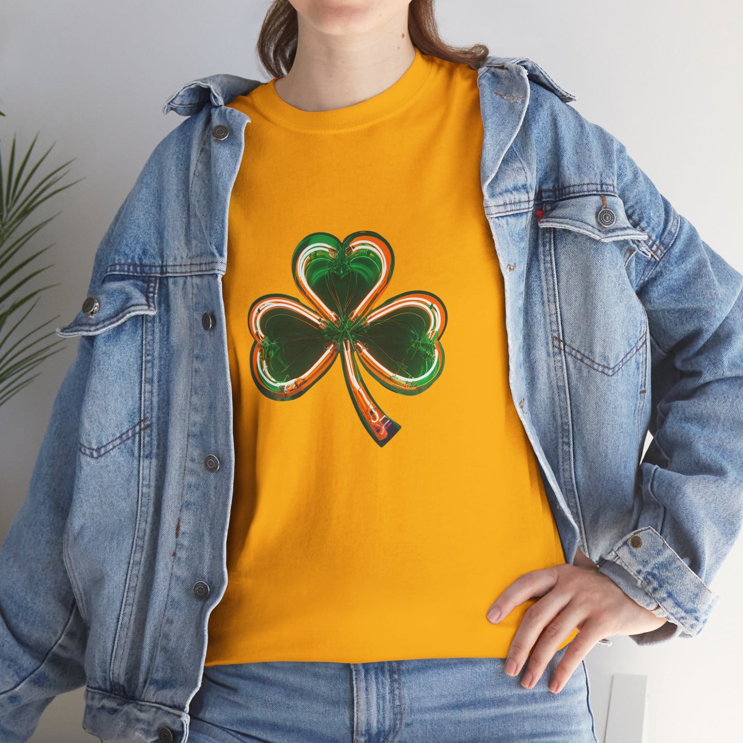 Electric Luck - Green and Orange Unisex Heavy Cotton Tee