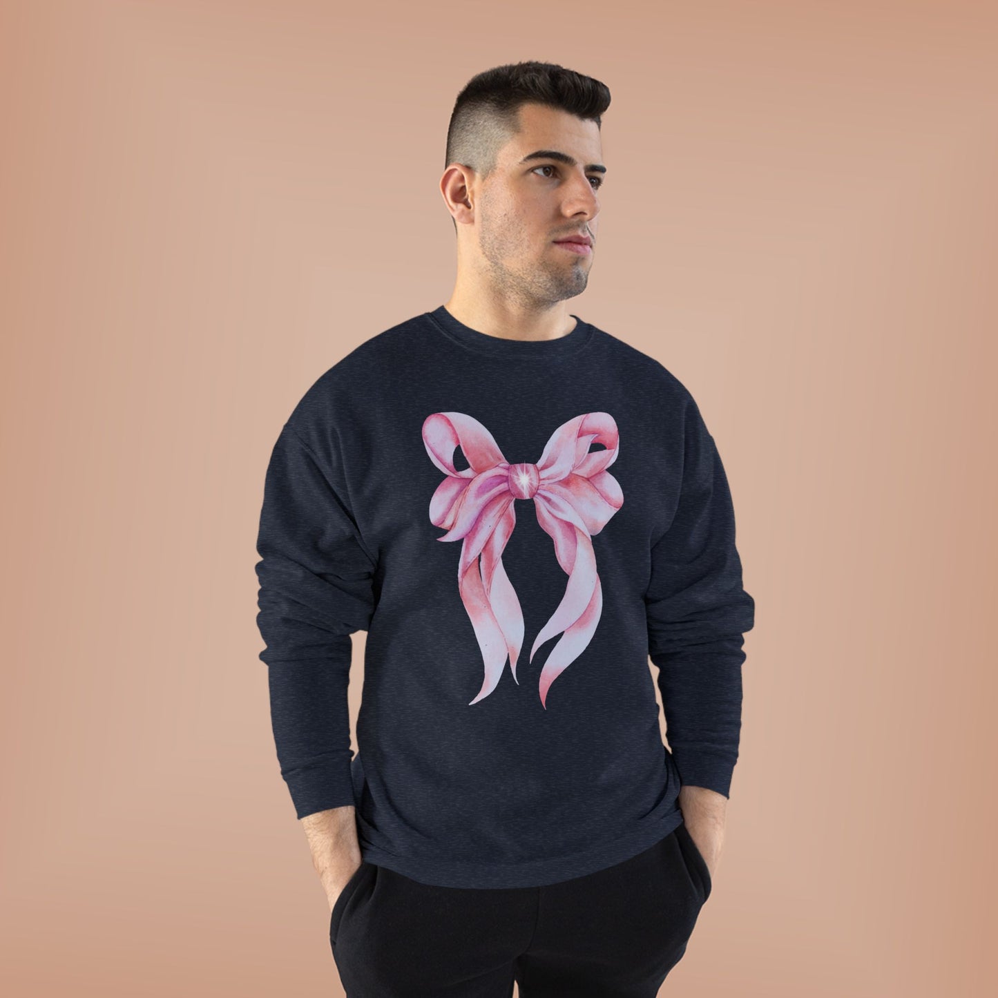 Pink Bow Unisex EcoSmart® Crewneck Sweatshirt